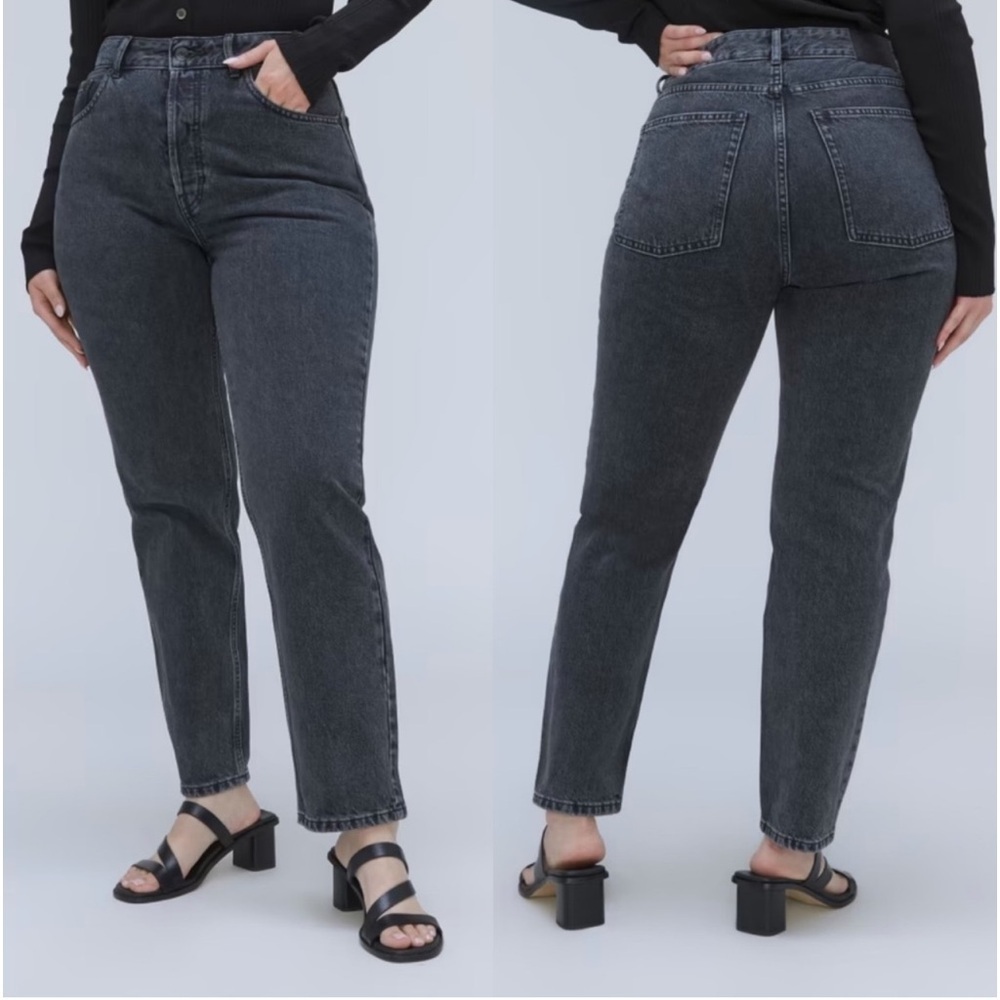 Everlane The Curvy‎ 90s Cheeky Straight Jean Washed Black Sz 28 Brand New $110 - Picture 2 of 16